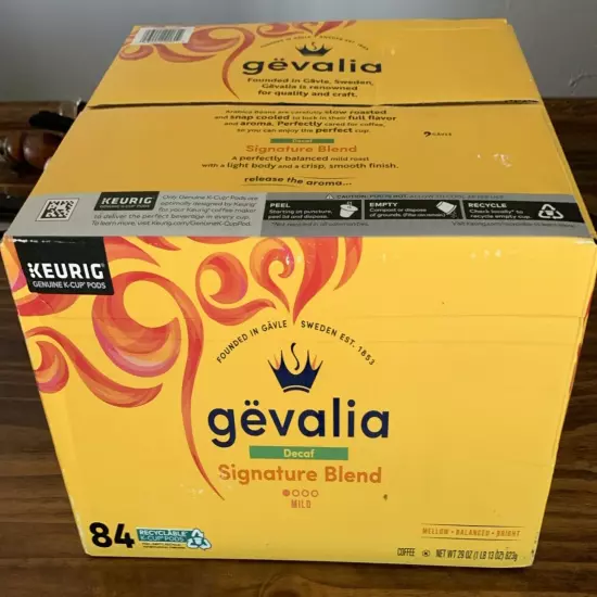 Gevalia Signature Blend Decaf Mild Light Roast K-Cup Coffee Pods (84 ct Box)