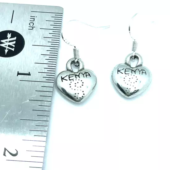 Brighton Kenya Hearts Puffed Dots Etched Silver Bright Custom Earrings