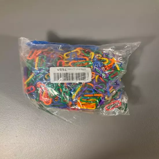 JIALEEY 600 Piece Plastic C-Clips Hooks Chain Links Rainbow C-Links Children's L