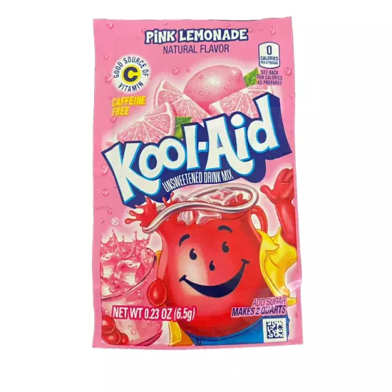 12 Packets Kool-Aid Pink Lemonade Drink Mix Sugar Free Caffeine Free 0 Calories