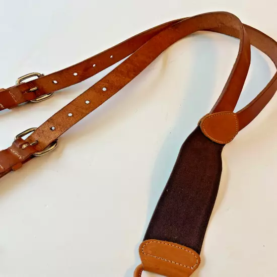 WAH Maker Historical Frontier Western Leather Buckle Suspenders