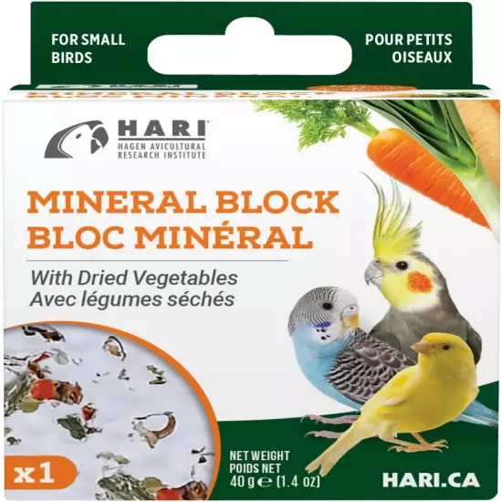 Hari Mineral Block for Birds with Dried Vegetables, Calcium Supplement Bird Trea