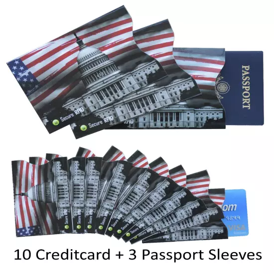 Secure RFID Blocking Sleeves Credit Cards Passports Protector Shield Holders