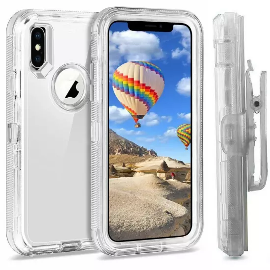 For Apple iPhone X XR XS Max Shockproof Hard Rugged Case Cover With Belt Clip 