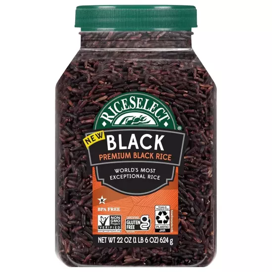 RiceSelect Premium Black Rice, Whole-Grain, Gluten-Free, Non-GMO, and Vegan Rice