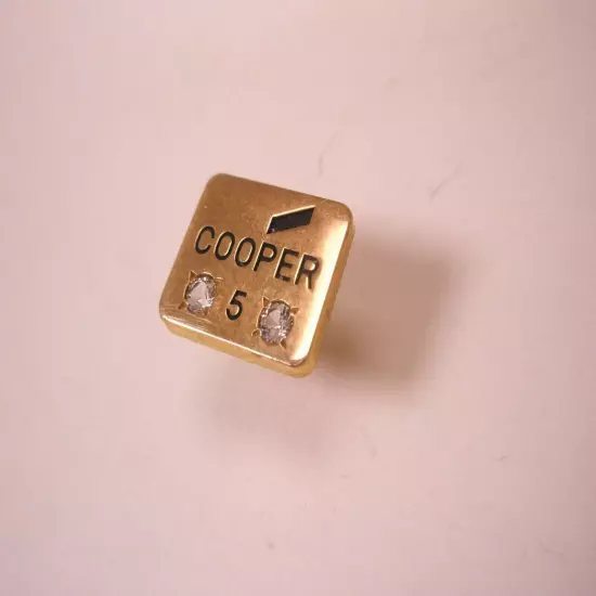 Cooper Industries 1/10 10K Gold 5 Year Vintage CTO Tie Tack Lapel Pin in box