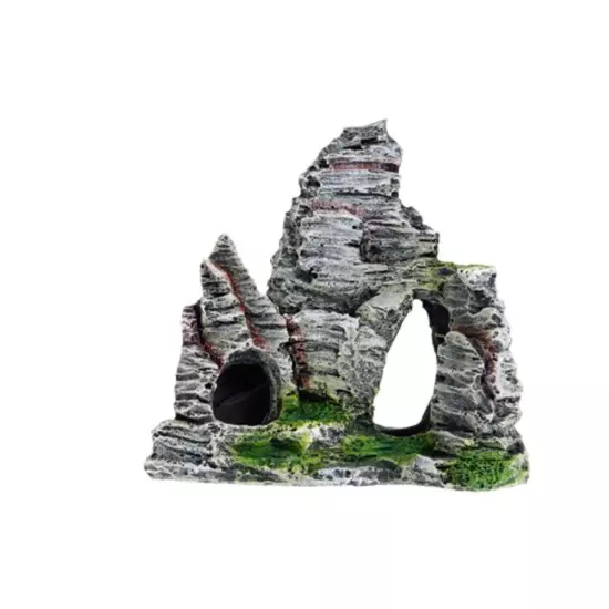 Aquarium Mountain Ornament Fish Tank Decor Decoration View Stone Cave Rock'