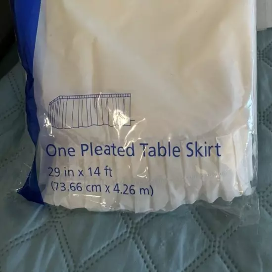 Plastic Pleated Tableskirt White. It Is 29 In High X 14 Feet Long. Lot Of 5