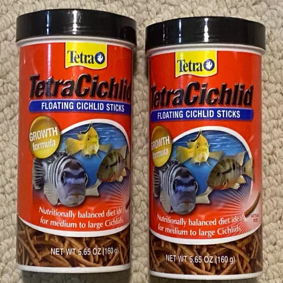 2x Tetra Cichlid Floating Cichlid Sticks 5.65oz - Two Bottles Exp 06/2024