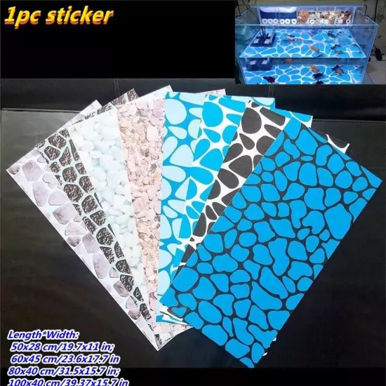 1pc Fish Tank Bottom Sticker 3D Stone Pattern Aquarium Background Poster Picture