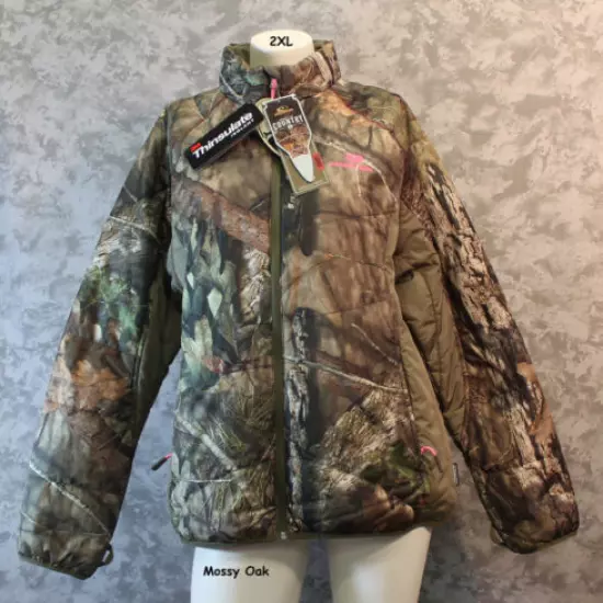 Mossy Oak Hunting Women Camouflage Insulated Full Zip Jacket Accents Country New