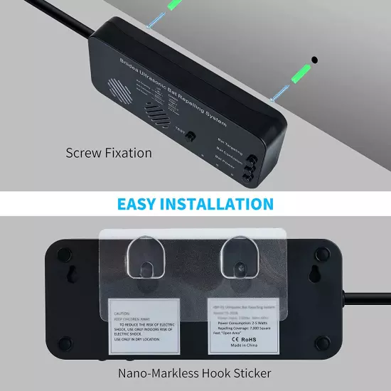 Ultrasonic Bat Removal, Bat Away System, Demands Bats to Flee, Human and Pet Saf