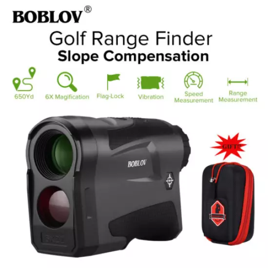 BOBLOV LF600AG 600M Golf Laser Range Finder with Slope USB Charging + Golf Bag