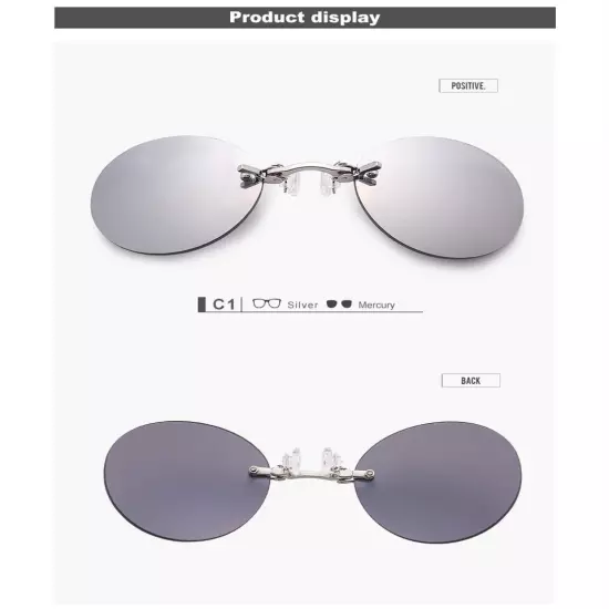 Clip On Nose Glasses Round Rimless Morpheus Sunglasses Mini Frameless Eyeglasses