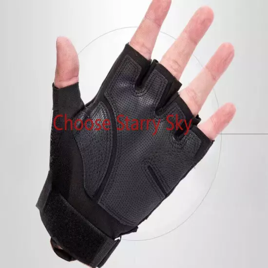 Tactical Half Finger Gloves Combat Hand Protective Gear Handwear BK