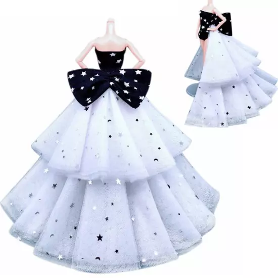 Black Style 1/6 Doll Clothes Handmade Wedding Dress 11.5" Dolls Outfits Gown Toy