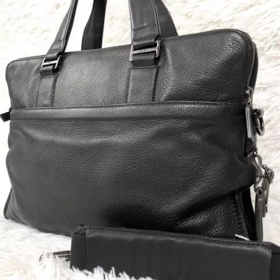 All Leather Tumi Business Bag 2Way Black 3 Layer Grained A4 Available