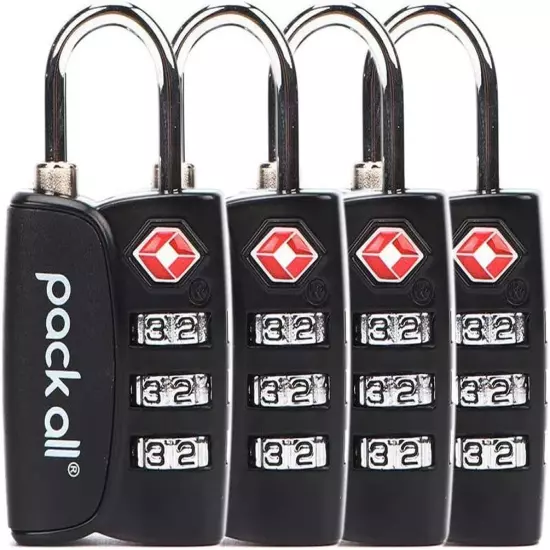 TSA Approved Luggage Lock, Inspection Indicator, Alloy Body, 3 Digit Combination