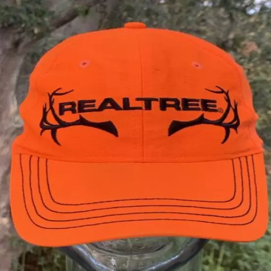 REAL TREE bright Orange Fluorescent Hunting Hat Deer horns Sz One Size ❤️sj17j17