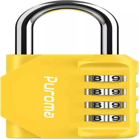 Puroma 1 Pack Combination Lock 4 Digit Locker Lock Outdoor Waterproof Padlock fo