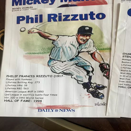 ALL 26 N.Y. Yankees Daily News World Series Team Photo + 19 Gallo Charicatures