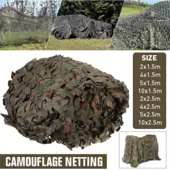 Camo Netting Woodland Army Net Military Camping Hunting Hide Shelter 5-33 ft 