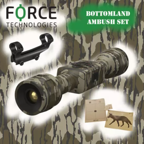 ATN Mossy Oak Bottomland AMBUSH SET: Thor LT 320 3-6x + QDM + Coyote Target Kit