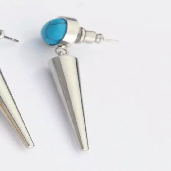 18K Stainless Steel Turquoise Drop Earrings