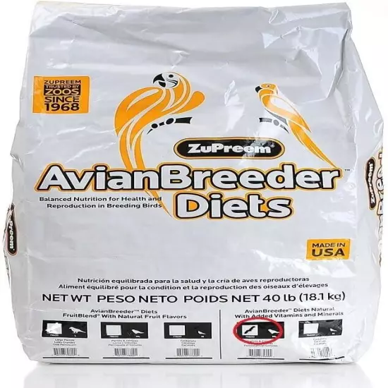 AvainBreeder Zupreem Food Parrots NAT Breeder, Large 40 LBS