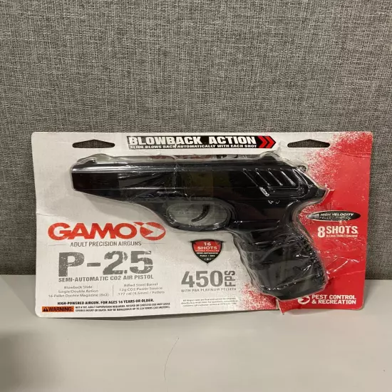 Gamo 611138054 P-25 Blowback CO2 Semi Auto Pistol .177 Caliber 450 fps