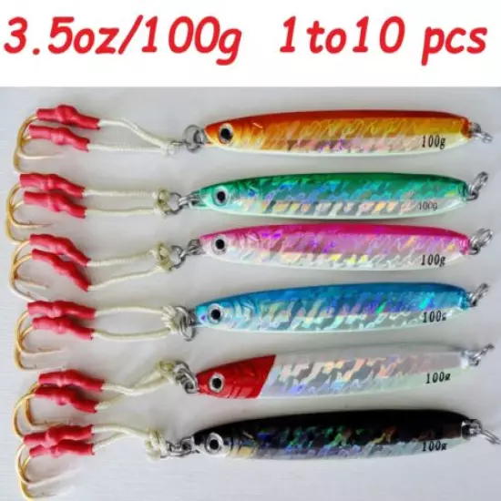 1 to 10 Pieces Knife Jig 3.5oz 100g Vertical Butterfly Saltwater Fishing Lures