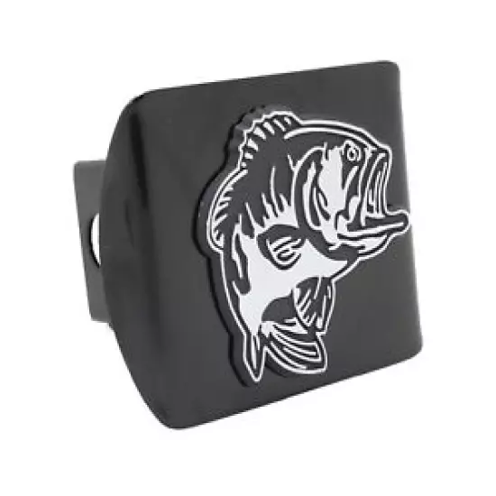 Bass Fish Black Metal Hitch Cover