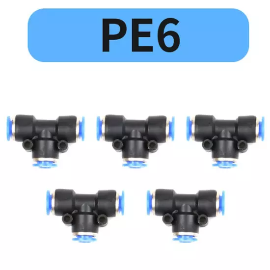 10* 1/4" OD Tube Pneumatic TEE Push To Connect Union 1/4x1/4x1/4 Air Fitting