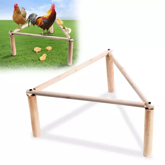 Chicken Perch Strong Pine Wooden Chick Jungle Gym Roosting Bar, Training Perc...