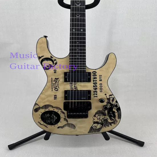 Solid New Natural ST Custom Ouija Electric Guitar Black Hardware Fast Ship