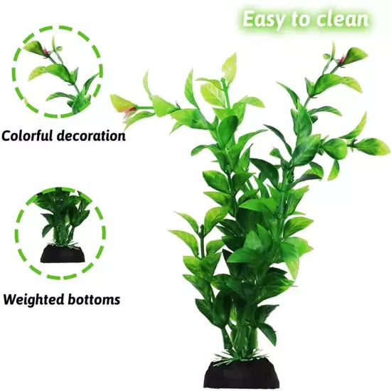 Fish Tank Accessories Green Plants, 10Pcs Green Fish Tank Decorations, Aquarium 