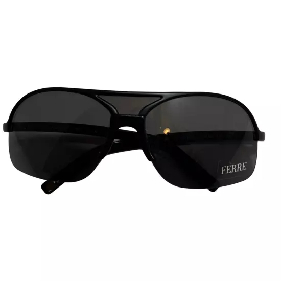 New Gianfranco Ferre GF59104 Men's Sunglasses Black 1/2 Frame Italy