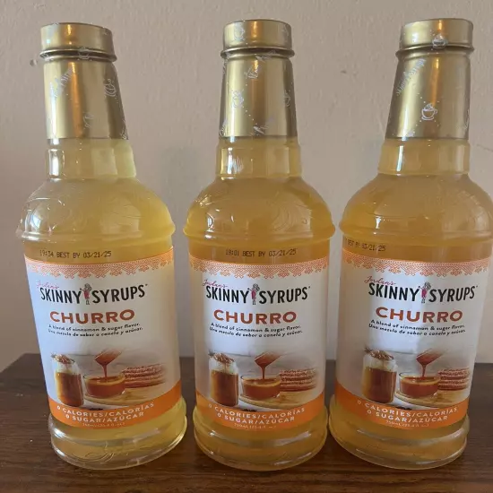 Jordan’s Skinny Syrups Churro SET OF 3 Sugar Free 0 Calories