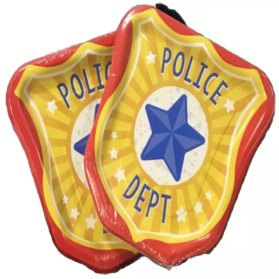 First Responders Police Badge Shaped Paper Plates Birthday Party 16 Plates 7”