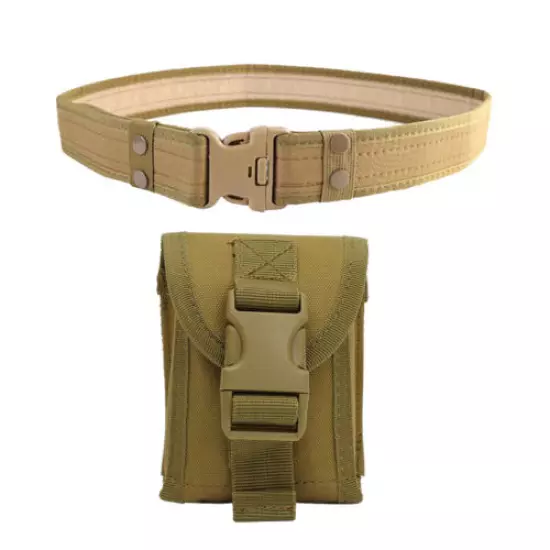 Tactical Molle Pouch Military Waist Pack Mobile Phone Case + Nylon Combat Belt