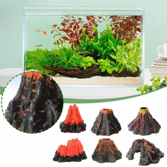 Fish Tank Volcano Decoration Volcanic Eruption Decoration D2P1