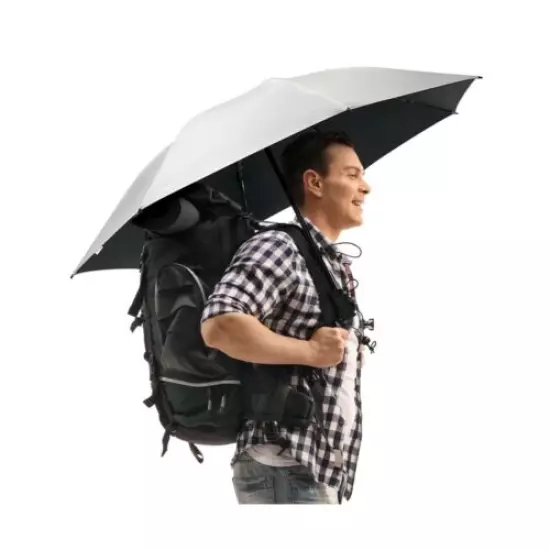 G4Free Liteflex Hiking Umbrella Small Mini Ultralight 43" Silver Travel Foldi...