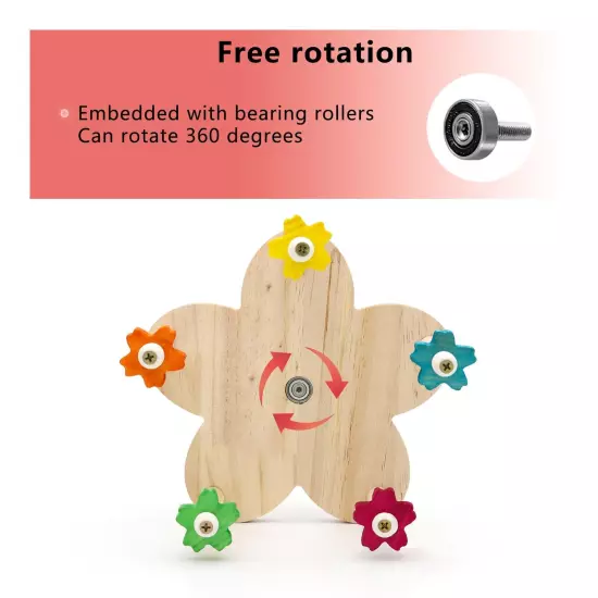 2 Pcs Bird Rotating Perch Toy,Durable Unique Wooden Ferris Wheel Parrot Toys ...