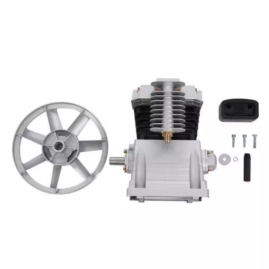 3HP Air Compressor Pump Head Aluminum 2.2KW 1.0mpa 2 Cylinder 1 Stage 250L/66Gal