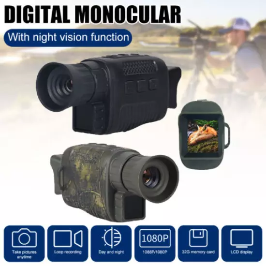 5X Digital Zoom Night Vision Monocular Outdoor 850nm Infrared Scope IR 150-200M