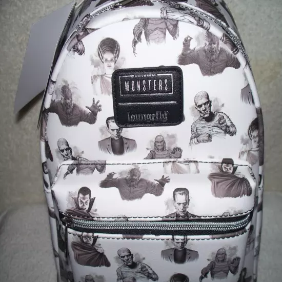 LOUNGEFLY UNIVERSAL MONSTERS MINI BACKPACK NWT DRACULA MUMMY CREATURE WOLFMAN