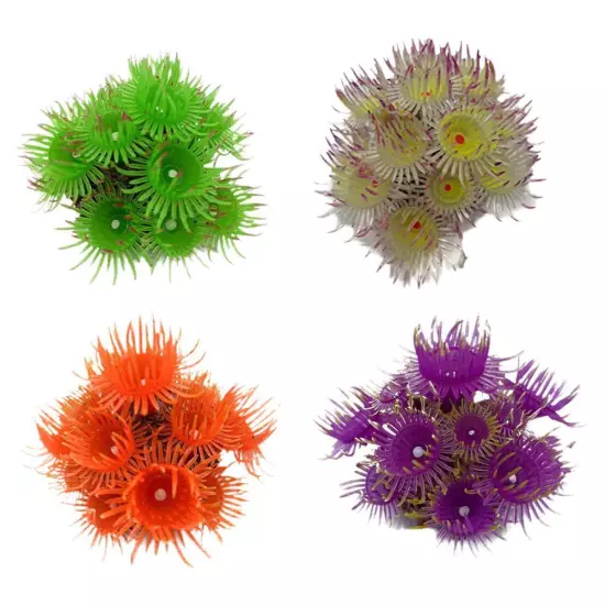 Silicone Glowing Simulates Coral Aquarium Plants Decor Fish Tank Ornament T7N7