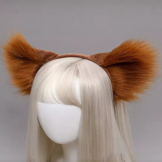 Simulation Animal Ears Plush Animal Wolf Ears Headband Fox Cat Ears