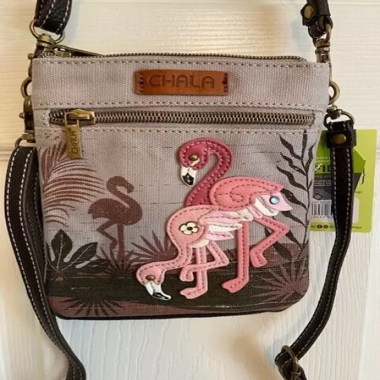 NEW ITEM!! NEW LISTING!! CHALA FLAMINGO GROUP DOUBLE POCKET CELL PHONE BAG