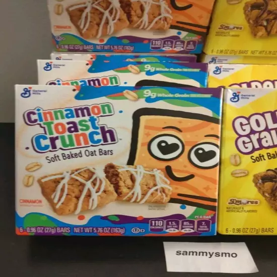 Cinnamon Toast Crunch & Golden Grahams S'mores Soft Baked Oat Bars 6ct x 8 Boxes